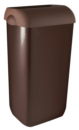 COLORED odpadkový koš nástěnný s víkem 23l, ABS, hnědá