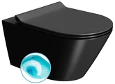 KUBE X závěsná WC mísa, Swirlflush, 36x55cm, černá dual-mat náhledová fotka produktu