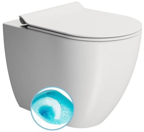 PURA WC mísa stojící, Swirlflush, 36x55cm, spodní/zadní odpad, bílá dual-mat