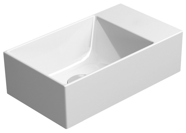KUBE X keramické umývátko 40x23cm, bez otvoru, bílá mat