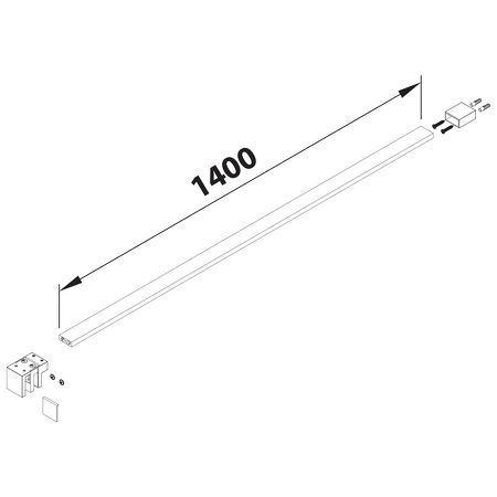 Vzpěra k MS5 kolmá, 1400 mm, černá