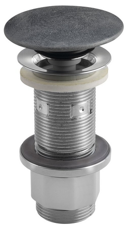 Umyvadlová výpust 5/4“, click-clack, betonová zátka, stříbrná