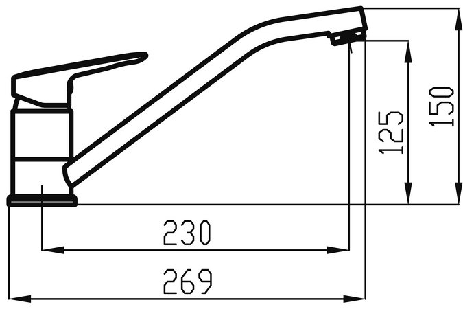 Dřezová baterie Metalia 54, chrom