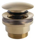 Umyvadlová výpust 5/4“, tichý click-clack, velká zátka, tl.5-55mm, zlato náhledová fotka produktu
