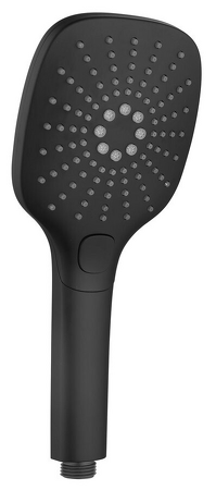 Ruční masážní sprcha s tlačítkem, 3 režimy sprchování, 109x109mm, ABS/černá mat