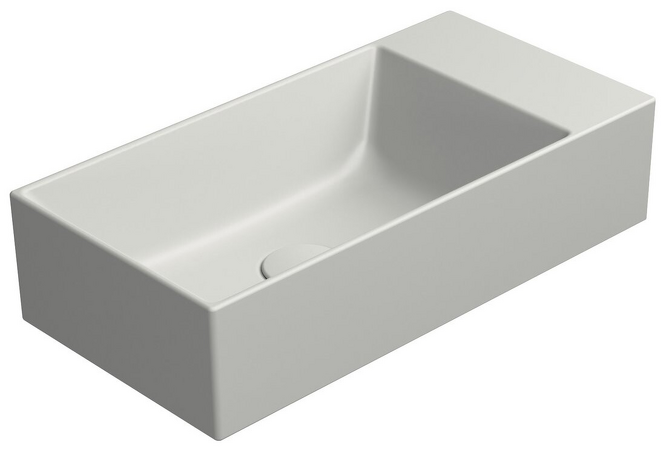 KUBE X keramické umývátko 50x25cm, bez otvoru, pravé/levé, cenere mat