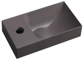 PICCOLINO betonové umývátko 30,8x17cm, baterie vlevo, tmavě hnědá náhledová fotka produktu