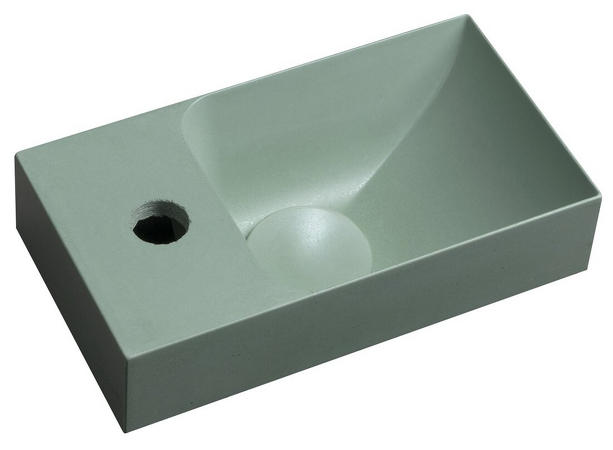 PICCOLINO betonové umývátko 30,8x17cm, baterie vlevo, zelená
