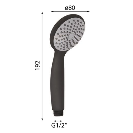 EASY ruční sprcha, průměr 80mm, ABS/černá