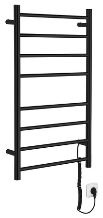 REDONDO elektrický sušák ručníků, kulatý, 500x900 mm, 75 W, černá mat