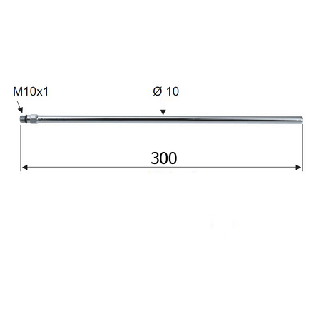Pevná připojovací trubka 10mm-M10x1, 30 cm, zlato mat