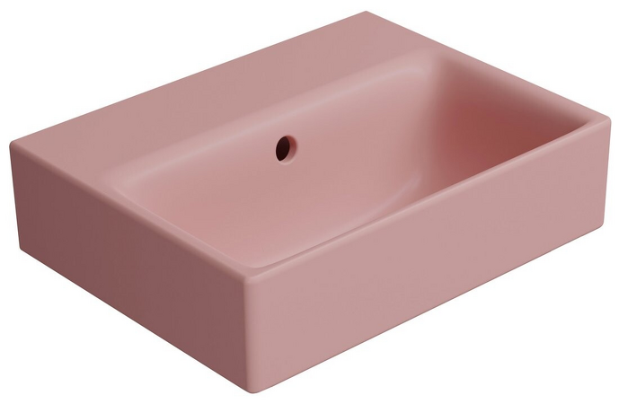 NUBES keramické umývátko 40x32cm, bez otvoru, blush mat