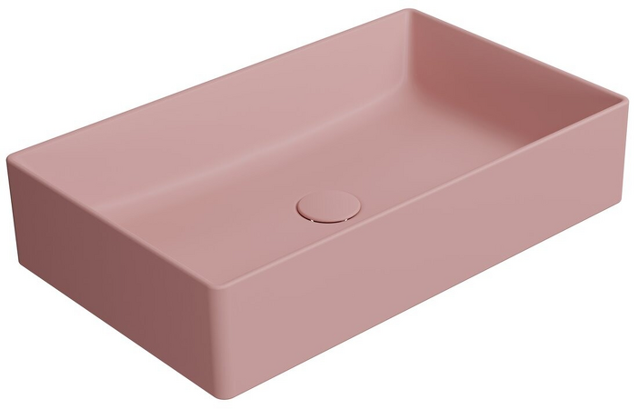 KUBE X keramické umyvadlo na desku, 60x37cm, blush mat
