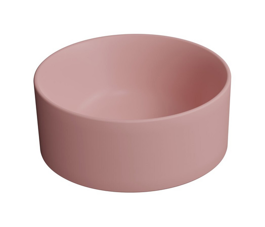 KUBE X keramické umyvadlo na desku, průměr 32cm, blush mat