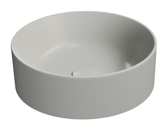 KUBE X keramické umyvadlo na desku, průměr 40cm, cenere mat