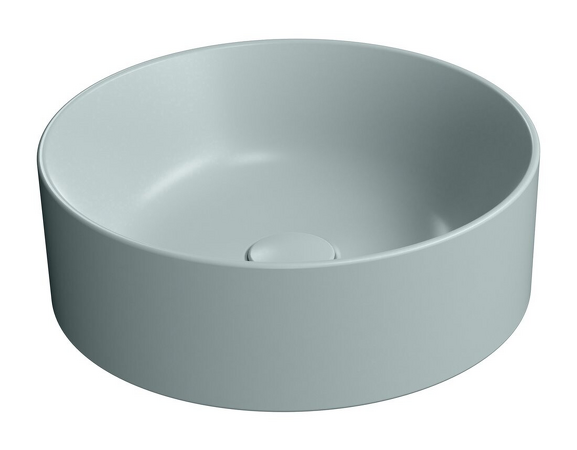 KUBE X keramické umyvadlo na desku, průměr 40cm, ghiaccio mat