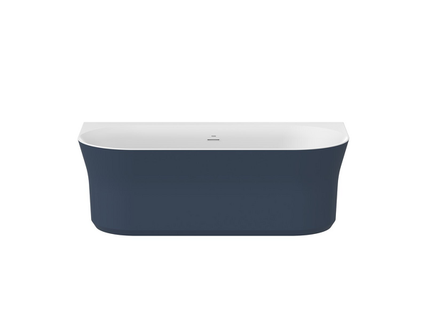Vana Ypsilon Wall 178x86, volně stojící, Deepsea Blue/bílá, krytka přepadu a odtoku bílá
