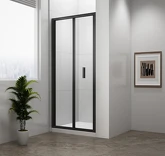 EASY BLACK sprchové dveře skládací 900mm, čiré sklo náhledová fotka produktu