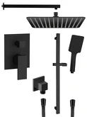CUBEMIX podomítkový sprchový set s pákovou baterií, 2 výstupy, posuvný držák sprchy, černá mat náhledová fotka produktu