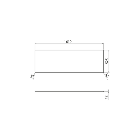 LOREA deska Rockstone 161x1,2x51,5cm, bílá mat