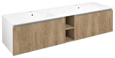 LOREA skříňka s dvojumyvadlem 181x46x51,5cm (80+20+80cm), dub alabama/bílá mat náhledová fotka produktu