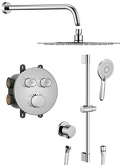 SMART SELECT podomítkový sprchový set s termostatickou baterií, 2 výstupy, posuvný držák sprchy, chrom náhledová fotka produktu