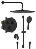 SMART SELECT podomítkový sprchový set s termostatickou baterií, 2 výstupy, posuvný držák sprchy, černá mat náhledová fotka produktu