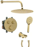 SMART SELECT podomítkový sprchový set s termostatickou baterií, 2 výstupy, vyústění, zlato mat náhledová fotka produktu