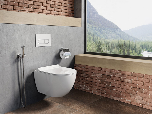 WC tlačítko Chrome satin