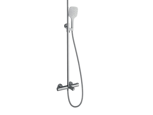 TE 092.00/150 Sprchový sloup 300 vanový s termostatickou baterií, posuvný - chrom/bílá