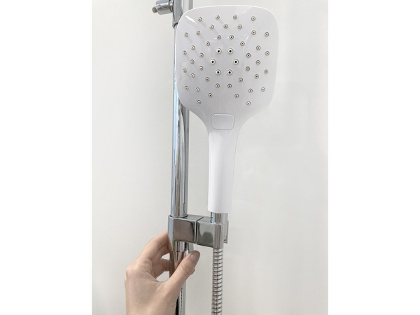 TE 092.00/150 Sprchový sloup 300 vanový s termostatickou baterií, posuvný - chrom/bílá