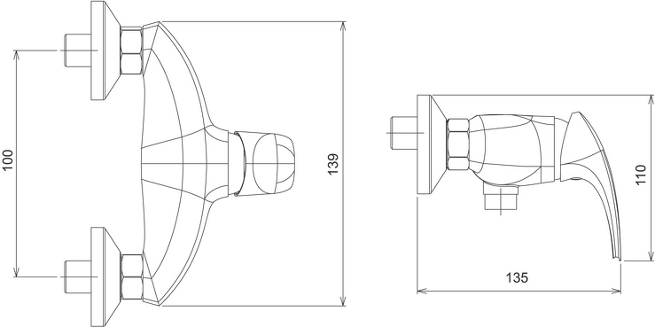 Sprchová baterie bez příslušenství 100 mm Metalia 57 chrom