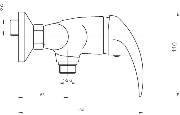 Sprchová baterie bez příslušenství 150 mm Titania Lux chrom
