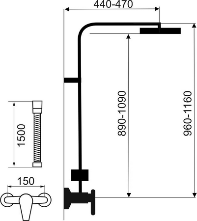 Sprchová souprava + sprchová termostatická baterie 2862